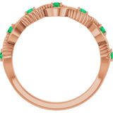 Round Lab-Grown Emerald Stackable Ring in Rose Gold