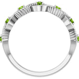 Round Peridot Stackable Ring in Platinum