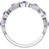 Round Amethyst Stackable Ring in Platinum