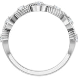 Round White Sapphire Stackable Ring in Platinum