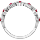 Round Lab-Grown Ruby Stackable Ring in Platinum