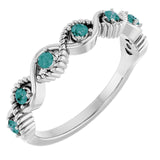 Round Lab-Grown Alexandrite Stackable Ring in Platinum