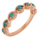 Round Lab-Grown Alexandrite Stackable Ring in Rose Gold