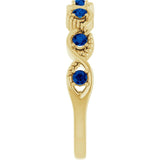 Round Lab-Grown Blue Sapphire Stackable Ring in Yellow Gold