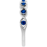 Round Lab-Grown Blue Sapphire Stackable Ring in White Gold