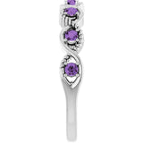 Round Amethyst Stackable Ring in Platinum