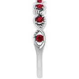 Round Ruby Stackable Ring in Platinum