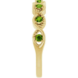Round Peridot Stackable Ring in Yellow Gold
