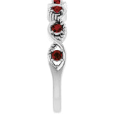 Round Mozambique Garnet Stackable Ring in Platinum
