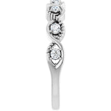 Round White Sapphire Stackable Ring in Platinum