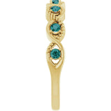 Round Lab-Grown Alexandrite Stackable Ring in Yellow Gold