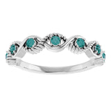 Round Alexandrite Stackable Ring in White Gold
