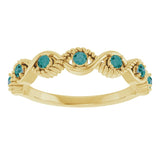 Round Alexandrite Stackable Ring in Yellow Gold