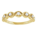 Round White Sapphire Stackable Ring in Yellow Gold