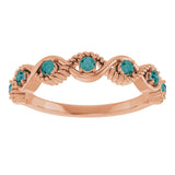 Round Alexandrite Stackable Ring in Rose Gold