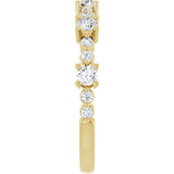 Round White Sapphire & Diamond Stackable Ring in Yellow Gold
