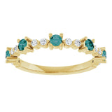 Round Lab-Grown Alexandrite & Diamond Ring in Yellow Gold
