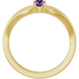 Oval Amethyst Youth Ring in Yellow Gold