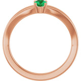 Oval Emerald Youth Ring in Rose Gold