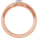 Oval White Sapphire Youth Ring in Rose Gold