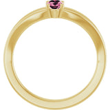 Oval Pink Tourmaline Youth Ring in Yellow Gold