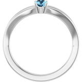 Oval Aquamarine Youth Ring in Platinum