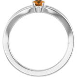 Oval Citrine Youth Ring in White Gold