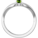 Oval Peridot Youth Ring in Platinum