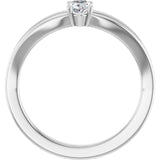 Oval White Sapphire Youth Ring in White Gold