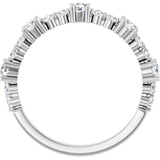 Round White Sapphire Stackable Ring with Diamond Accents in Platinum