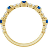 Round Lab-Grown Blue Sapphire & Diamond Ring in Yellow Gold