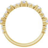 Round White Sapphire & Diamond Stackable Ring in Yellow Gold