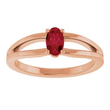 Oval Ruby Youth Ring in Rose Gold