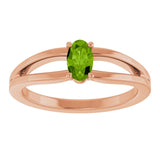 Oval Peridot Youth Ring in Rose Gold