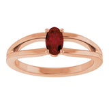 Oval Mozambique Garnet Youth Ring in Rose Gold