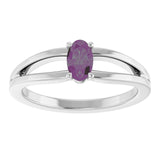 Oval Lab-Grown Alexandrite Youth Ring in Platinum