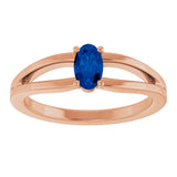 Oval Blue Sapphire Youth Ring in Rose Gold