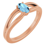 Oval Aquamarine Youth Ring in Rose Gold