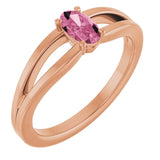 Oval Pink Tourmaline Youth Ring in Rose Gold
