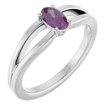 Oval Lab-Grown Alexandrite Youth Ring in White Gold
