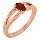 Oval Mozambique Garnet Youth Ring in Rose Gold