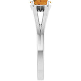 Oval Citrine Youth Ring in White Gold