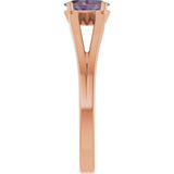 Oval Lab-Grown Alexandrite Youth Ring in Rose Gold