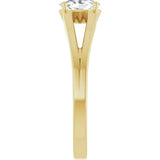 Oval White Sapphire Youth Ring in Yellow Gold