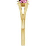 Oval Pink Tourmaline Youth Ring in Yellow Gold