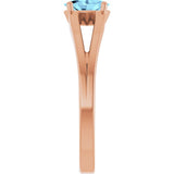 Oval Aquamarine Youth Ring in Rose Gold