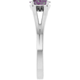 Oval Lab-Grown Alexandrite Youth Ring in Platinum