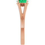 Oval Lab-Grown Emerald Youth Ring in Rose Gold