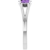Oval Amethyst Youth Ring in Platinum
