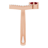 Square Ruby Accented Ring with Diamond Accents in Rose Gold